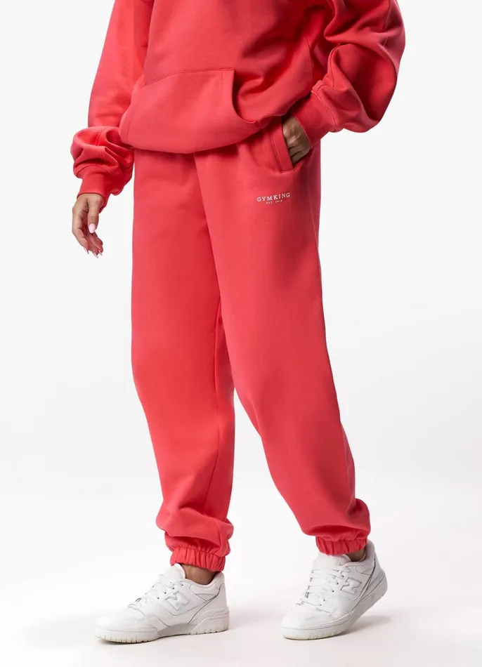 Gym King Tracksuits Women Established Hood Tracksuit 8211 Coral Red