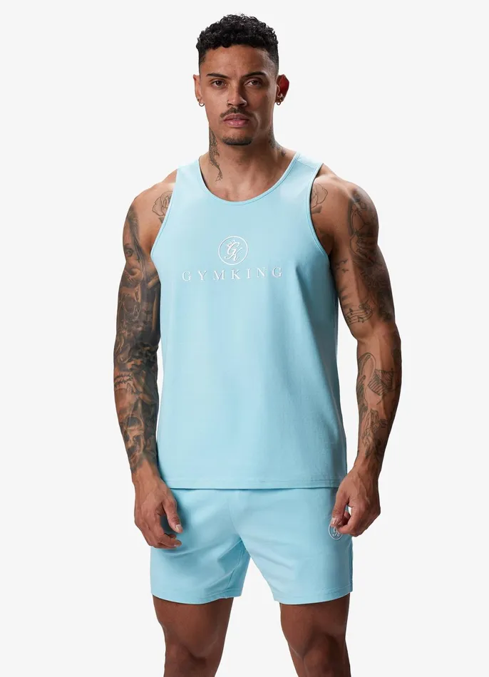 Gym King Vests Men Pro Jersey Vest 8211 Aqua Blue