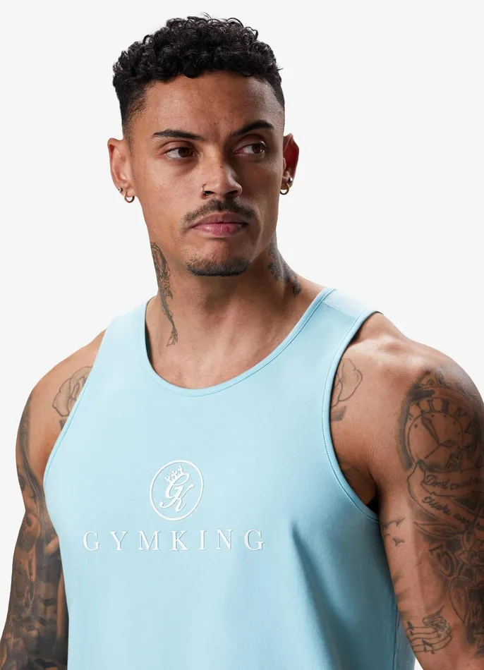Gym King Vests Men Pro Jersey Vest 8211 Aqua Blue