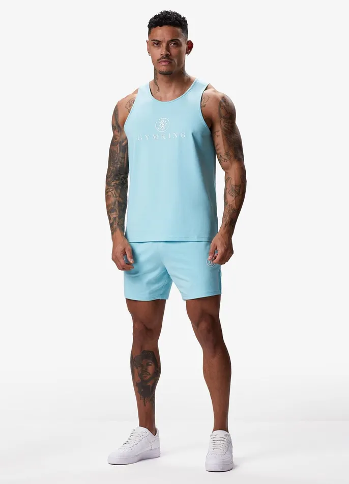 Gym King Vests Men Pro Jersey Vest 8211 Aqua Blue