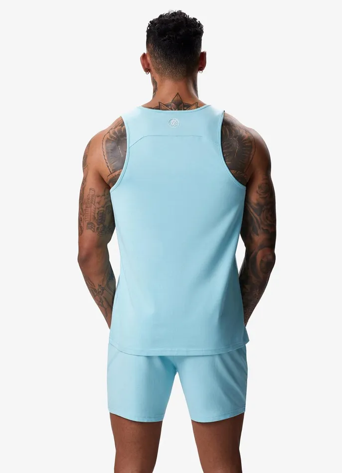 Gym King Vests Men Pro Jersey Vest 8211 Aqua Blue