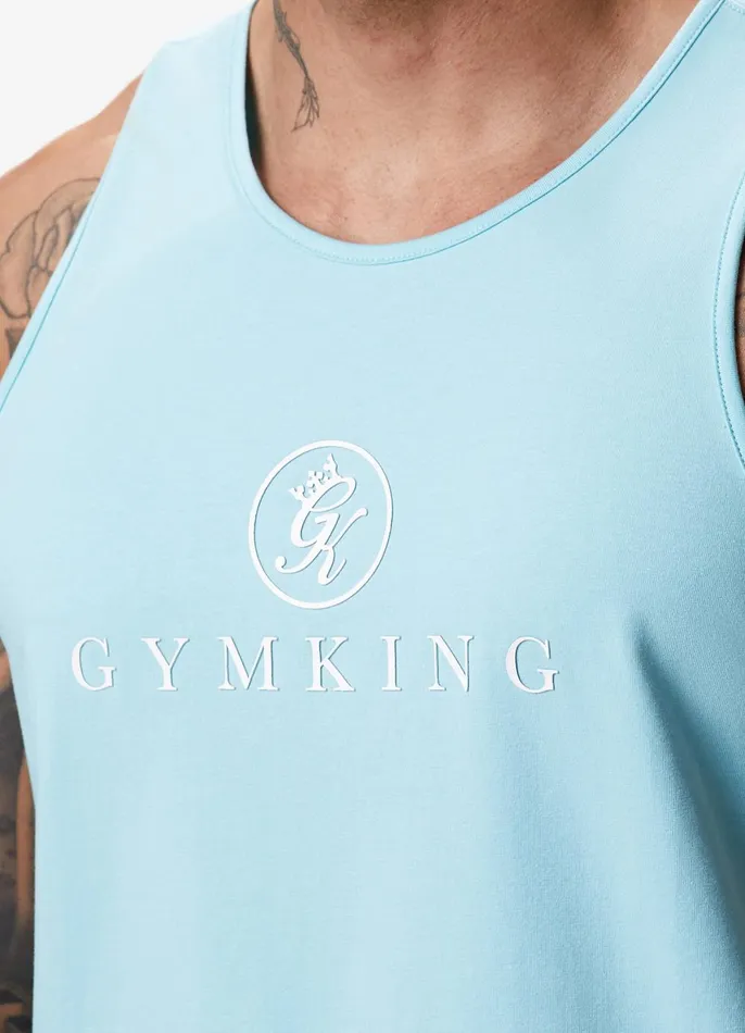 Gym King Vests Men Pro Jersey Vest 8211 Aqua Blue