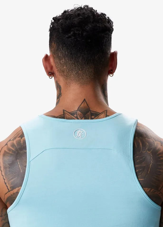 Gym King Vests Men Pro Jersey Vest 8211 Aqua Blue