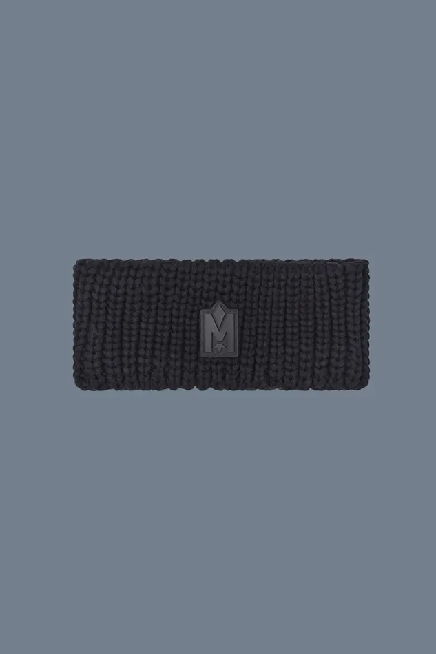 Hats Men Mackage SIMZ Rib Knit Merino Wool Headband Black