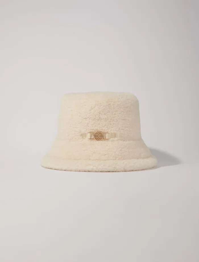 Hats Women Maje Faux Fur Bucket Hat Ecru