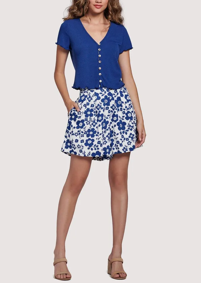 Honeymooner Shorts Bluewhitefloral Women Lost Wander Pants And Shorts
