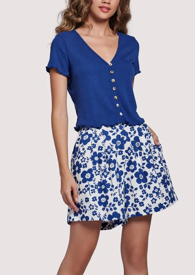 Honeymooner Shorts Bluewhitefloral Women Lost Wander Pants And Shorts