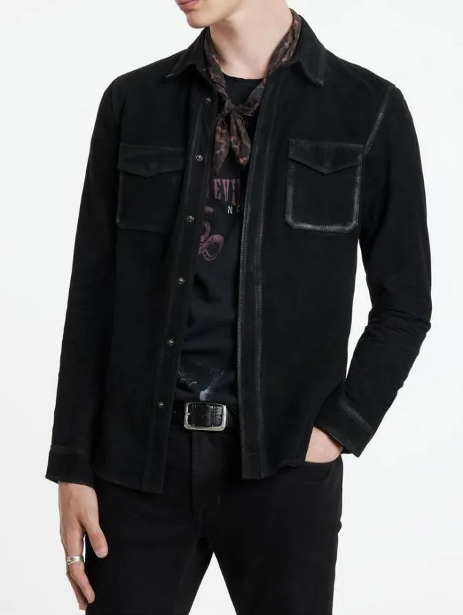 IZZY SHIRT JACKET Black Clothing John Varvatos Leather Jackets