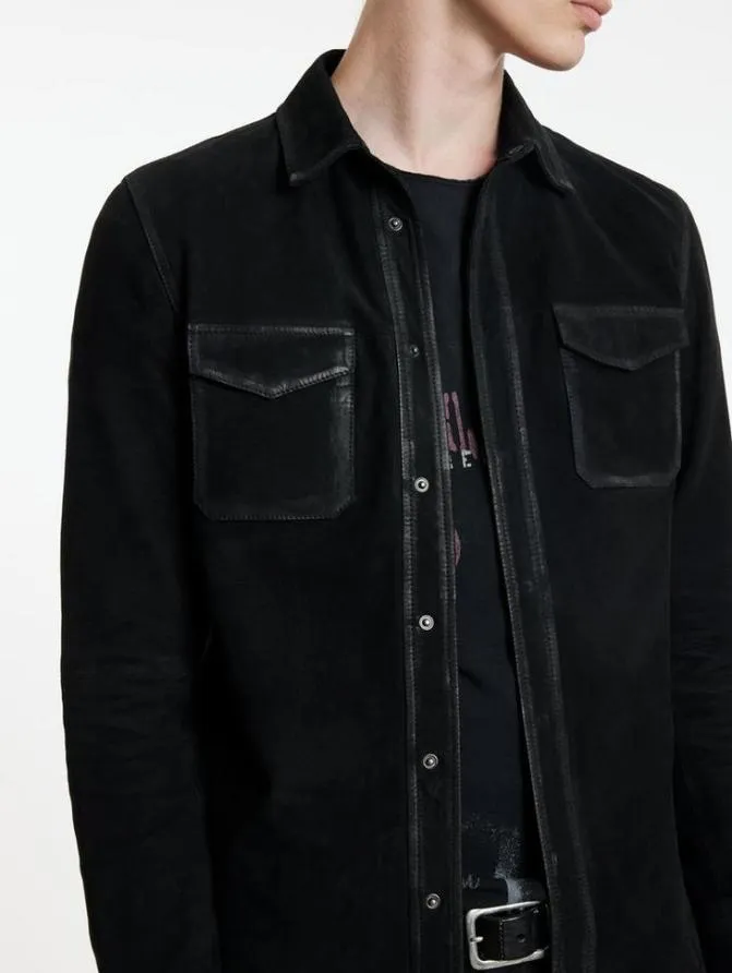 IZZY SHIRT JACKET Black Clothing John Varvatos Leather Jackets