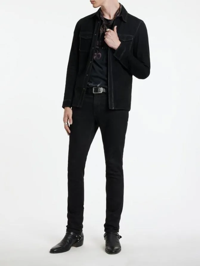 IZZY SHIRT JACKET Black Clothing John Varvatos Leather Jackets