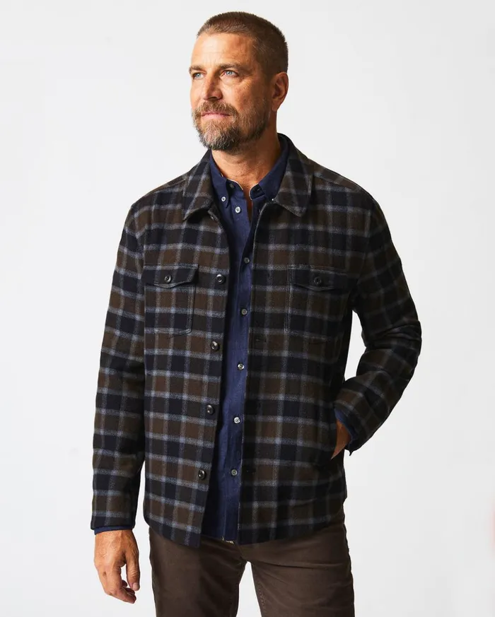 Jackets and Outerwear Men Billy Reid Mo Shirt Jacket Olivemulti