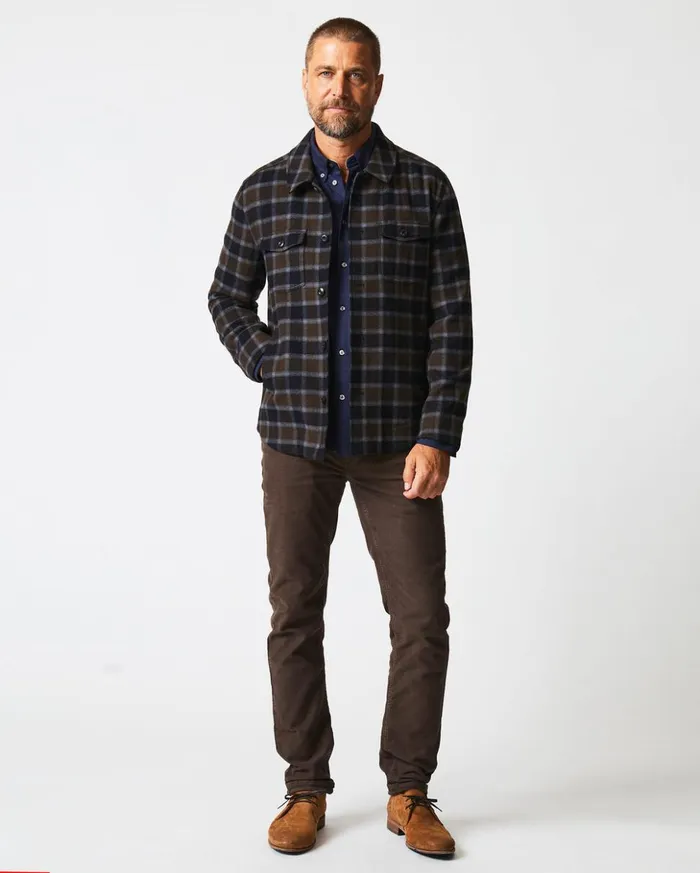 Jackets and Outerwear Men Billy Reid Mo Shirt Jacket Olivemulti