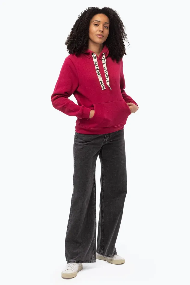 Just Hype Hoodies and Sweatshirts Hype Womens Burgundy Drawstring Hoodie