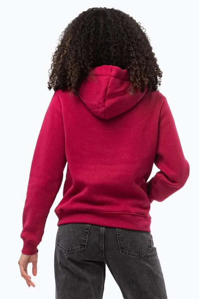 Just Hype Hoodies and Sweatshirts Hype Womens Burgundy Drawstring Hoodie