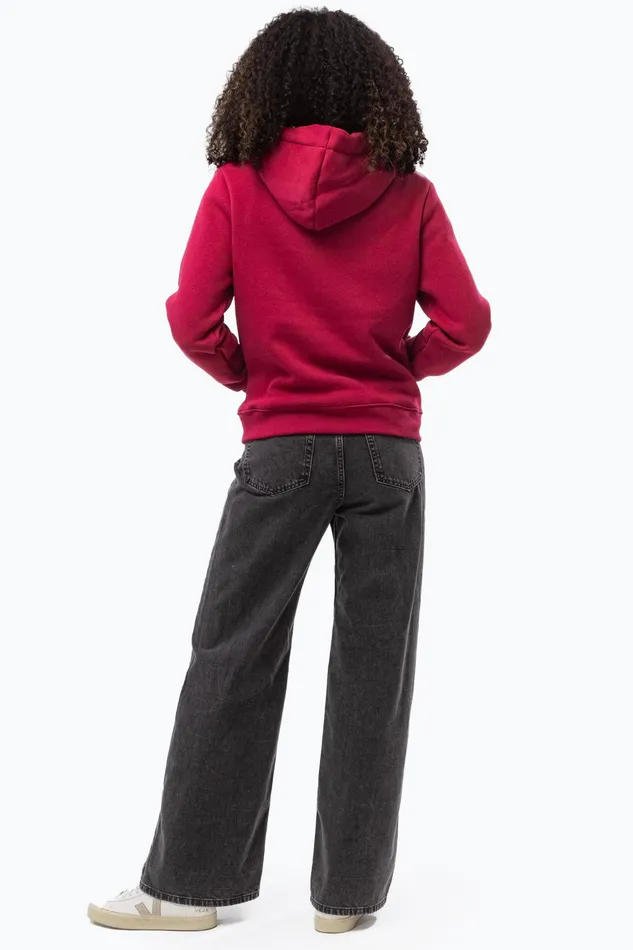 Just Hype Hoodies and Sweatshirts Hype Womens Burgundy Drawstring Hoodie