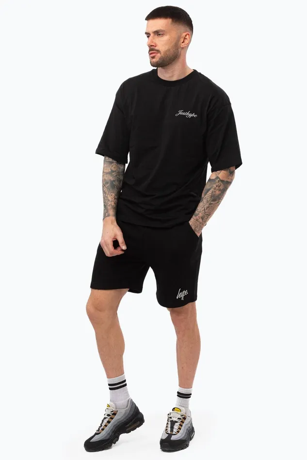 Just Hype TShirts Justhype Mens Black Oval TShirt