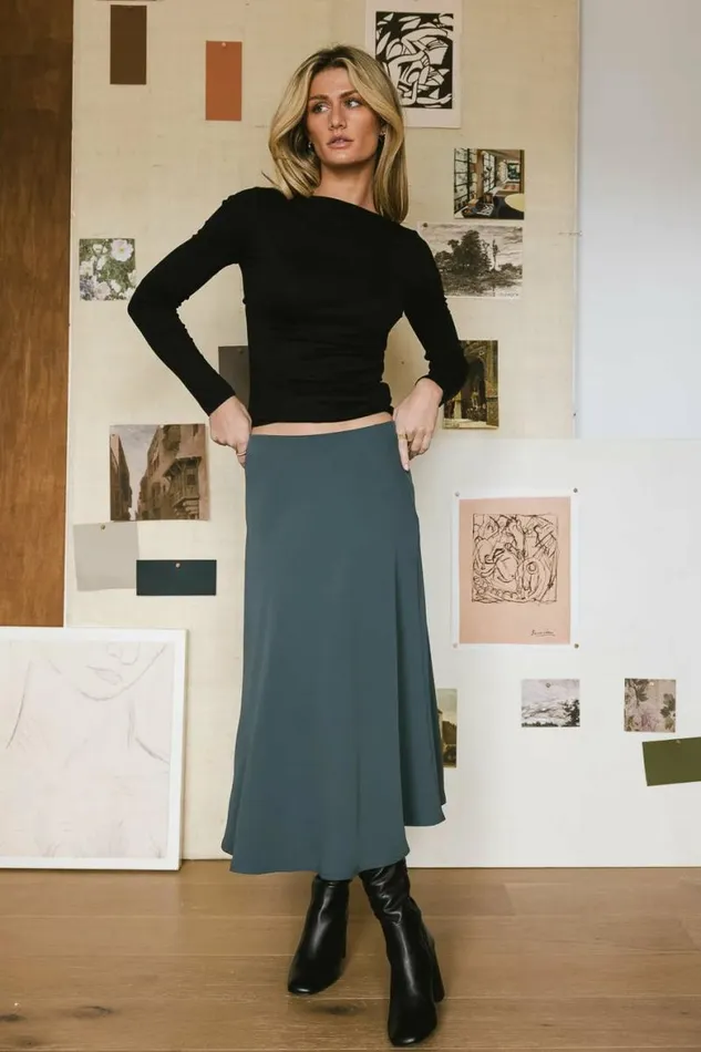 Kamila Skirt In Teal Teal Women Bohme Skirts