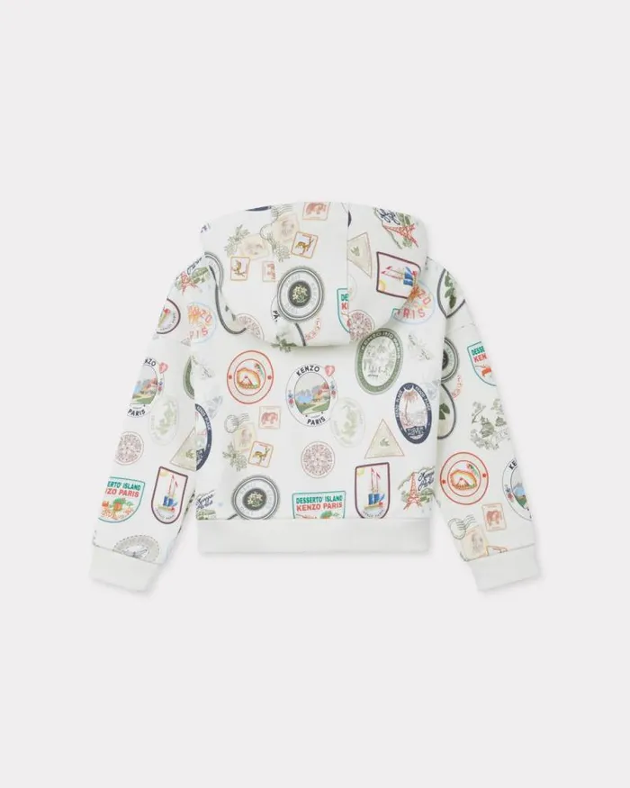 Kids 039KENZO Tour039 Cotton Sweatshirt Off White Kenzo Tshirts And Sweatshirts
