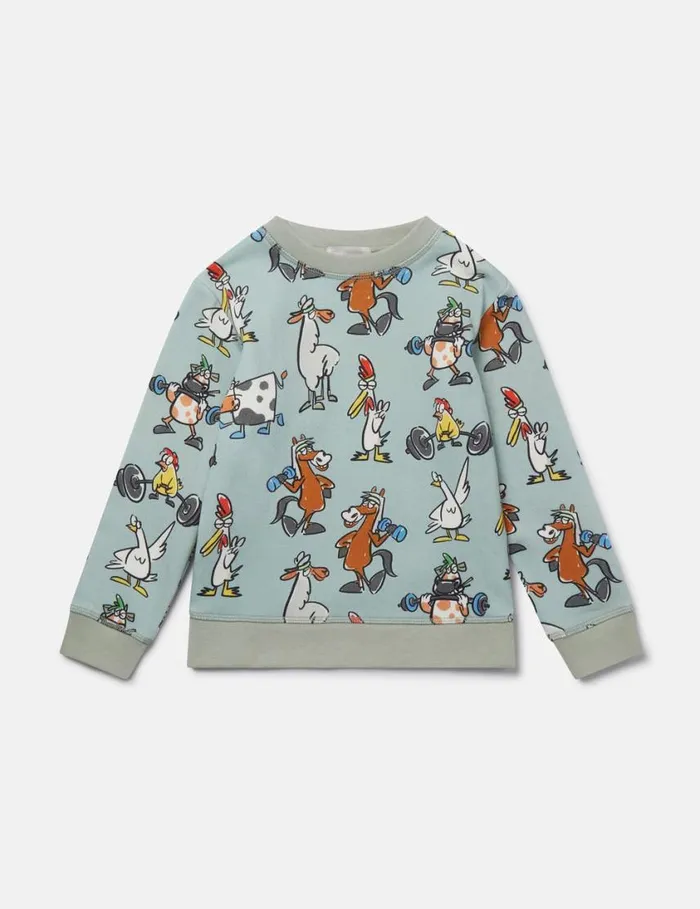 Kids Animal Print Sweatshirt Multicolour Stella McCartney TShirts And Sweatshirt