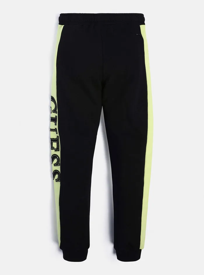 Kids Big Boy GUESS Black Yellow Logo Active Pants 716