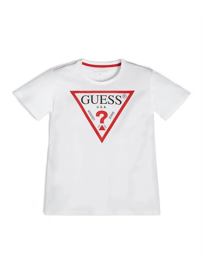 Kids Big Boy GUESS White Logo Tshirt 716