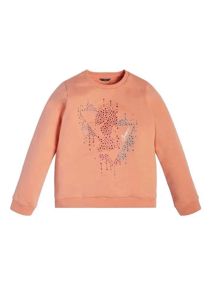 Kids Big Girl GUESS Fuji Sunrise Crystal Logo Jumper 716