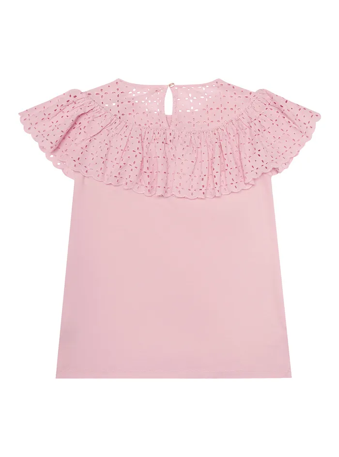 Kids Big Girl GUESS Pink Jersey Knit Top 716