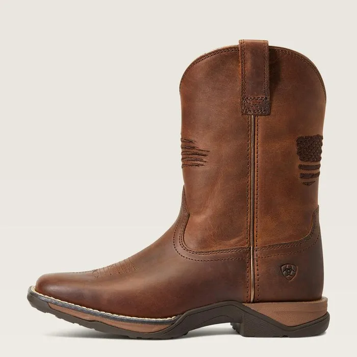 Kids Big Kids039 Footwear Ariat Anthem Patriot Western Boot Distressed Brown