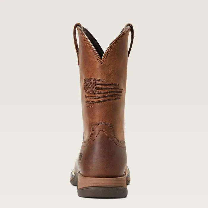 Kids Big Kids039 Footwear Ariat Anthem Patriot Western Boot Distressed Brown