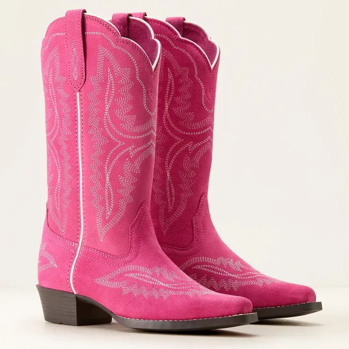 Kids Big Kids039 Footwear Ariat Casanova Western Boot Haute Pink Suede