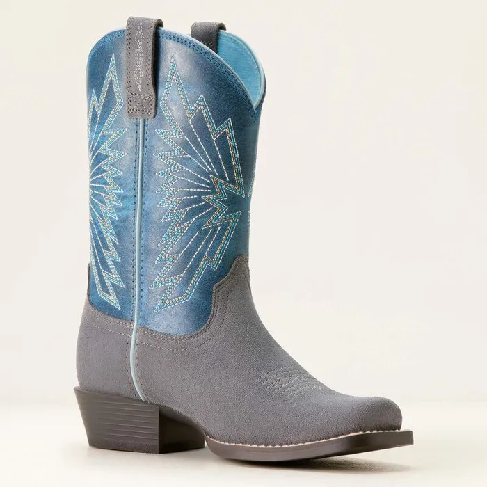 Kids Big Kids039 Footwear Ariat Decatur Western Boot Mineral Suededownpour