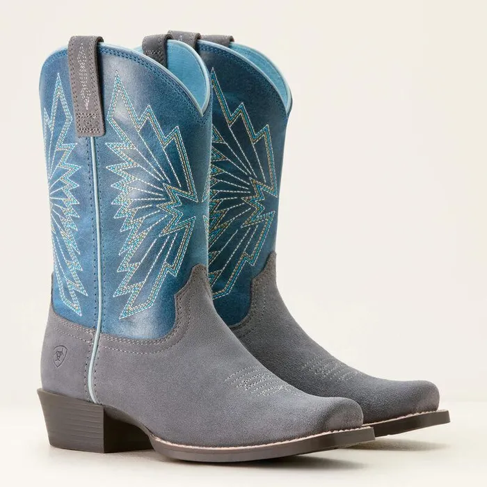 Kids Big Kids039 Footwear Ariat Decatur Western Boot Mineral Suededownpour