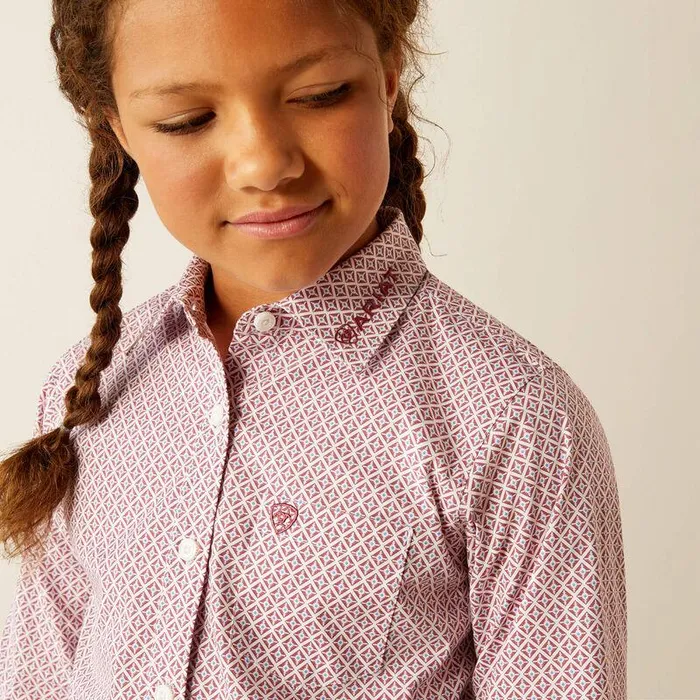 Kids Button Down Shirts Ariat Team Kirby Shirt Finleigh Geo Print