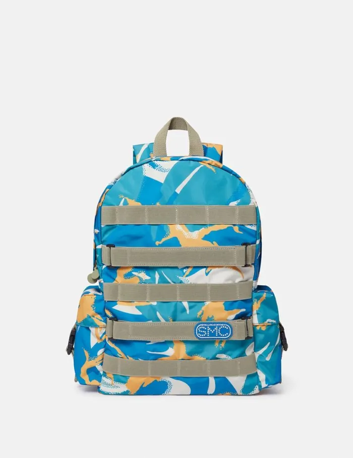 Kids Camouflage Pattern Backpack Blue Stella McCartney Shoes And Accessories