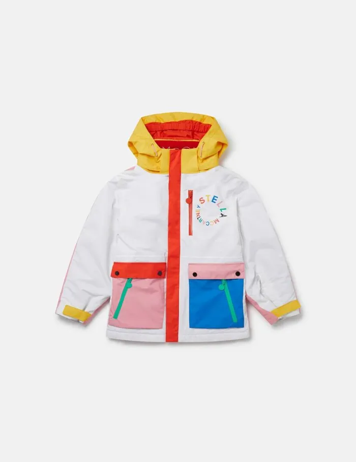 Kids Colourblock Hooded Ski Jacket Multicolour Stella McCartney Outerwear