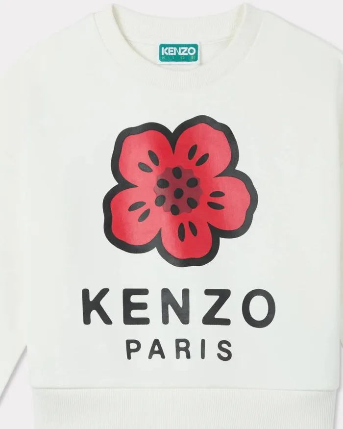 Kids Cotton Sweatshirt White Kenzo Tshirts And Sweatshirts