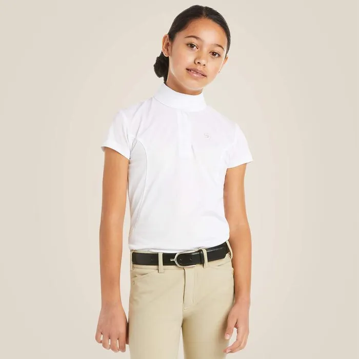 Kids English Riding Clothing Ariat Aptos Show Shirt White