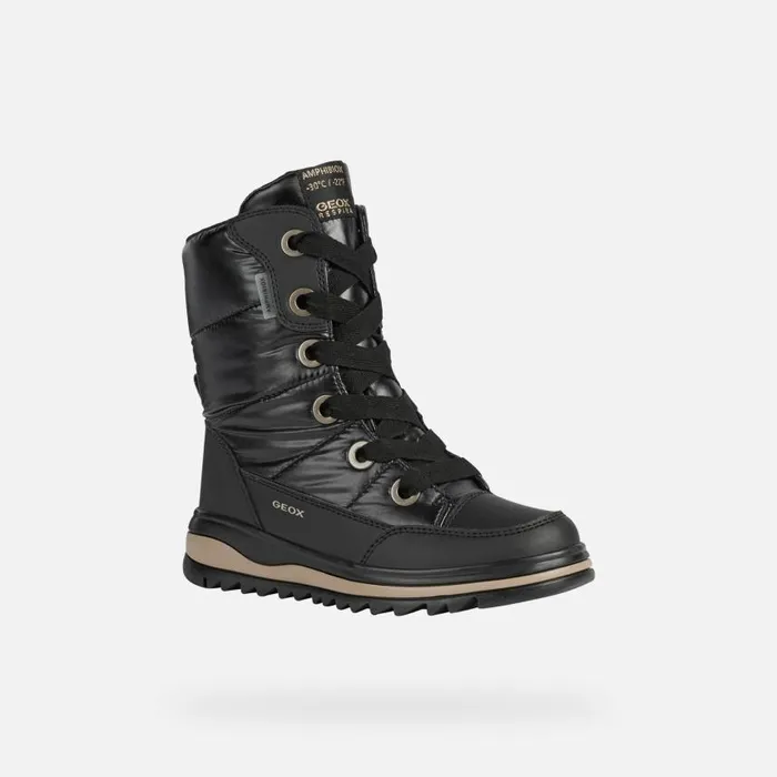 Kids Geox Ankle Boots ADELHIDE Waterproof Boots Black Junior Girl FW Black
