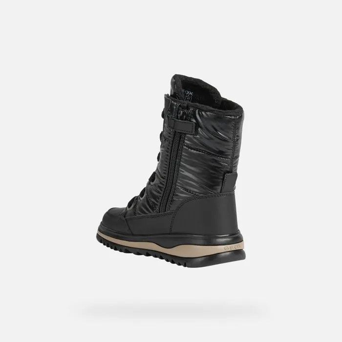 Kids Geox Ankle Boots ADELHIDE Waterproof Boots Black Junior Girl FW Black
