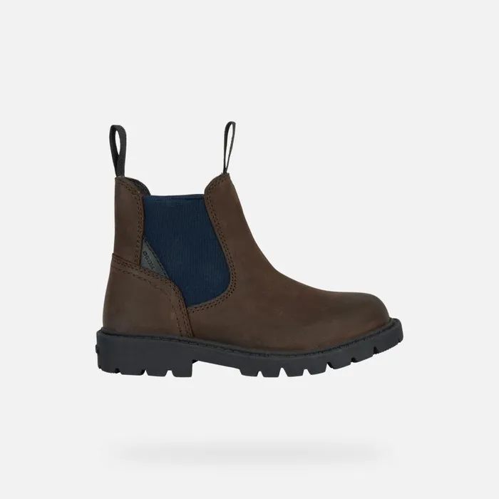 Kids Geox Ankle Boots SHAYLAX A Chelsea Boots Chestnut Kids UPPER CASUAL Brownnavy