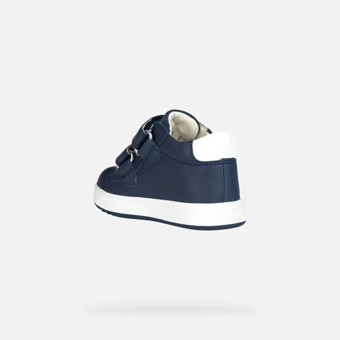Kids Geox First Steps BIGLIA Baby039s Navy Sneakers With Straps Geox Navyblue