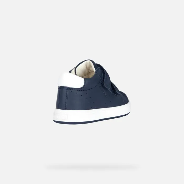 Kids Geox First Steps BIGLIA Baby039s Navy Sneakers With Straps Geox Navyblue