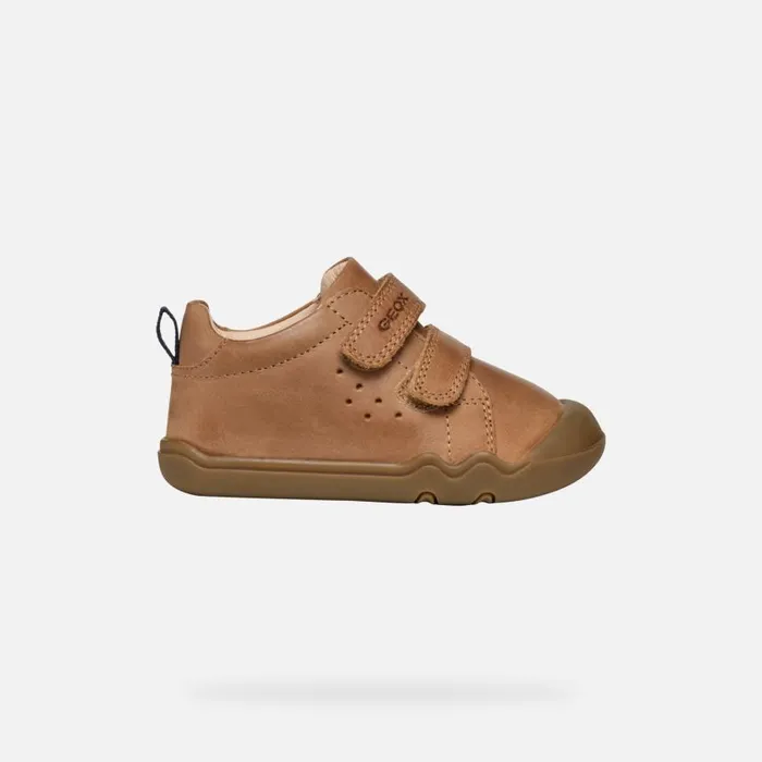 Kids Geox First Steps STEPPIEUP BABY Cognac Barefoot Cognac