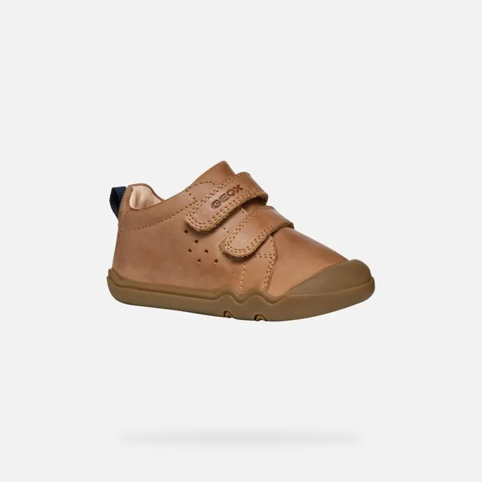 Kids Geox First Steps STEPPIEUP BABY Cognac Barefoot Cognac