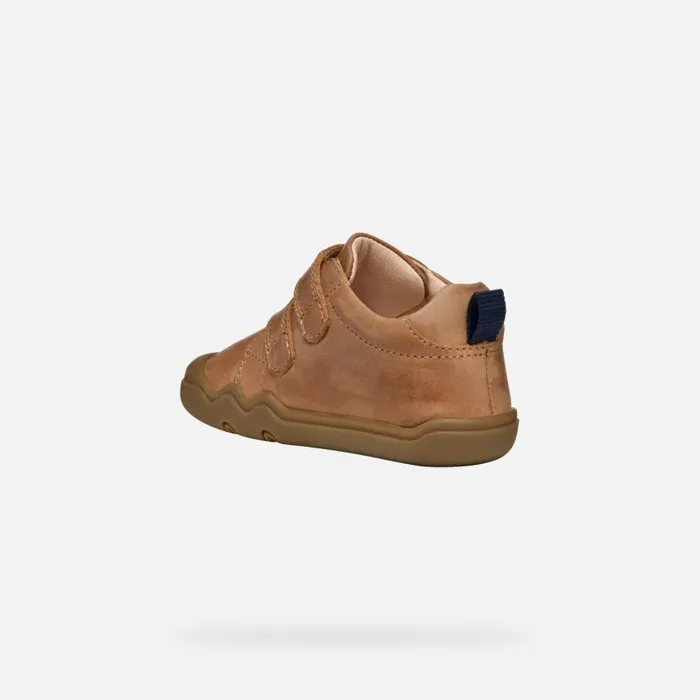 Kids Geox First Steps STEPPIEUP BABY Cognac Barefoot Cognac