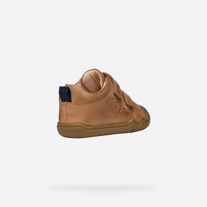 Kids Geox First Steps STEPPIEUP BABY Cognac Barefoot Cognac