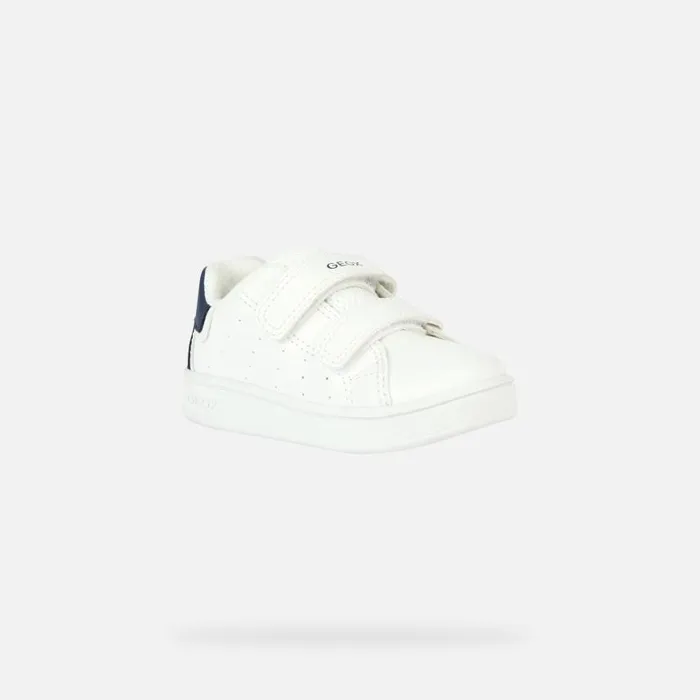 Kids Geox Sneakers ECLYPER A Velcro Shoes White Baby SPORT Whitenavy