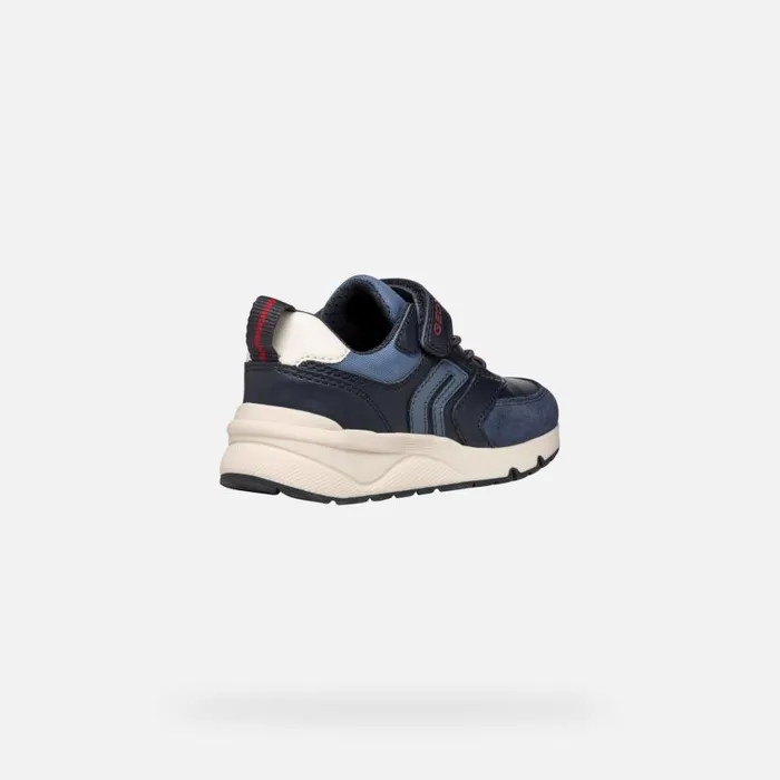 Kids Geox Sneakers ROONER BOY NavyDark Red Low Top Sneakers Navydark Red