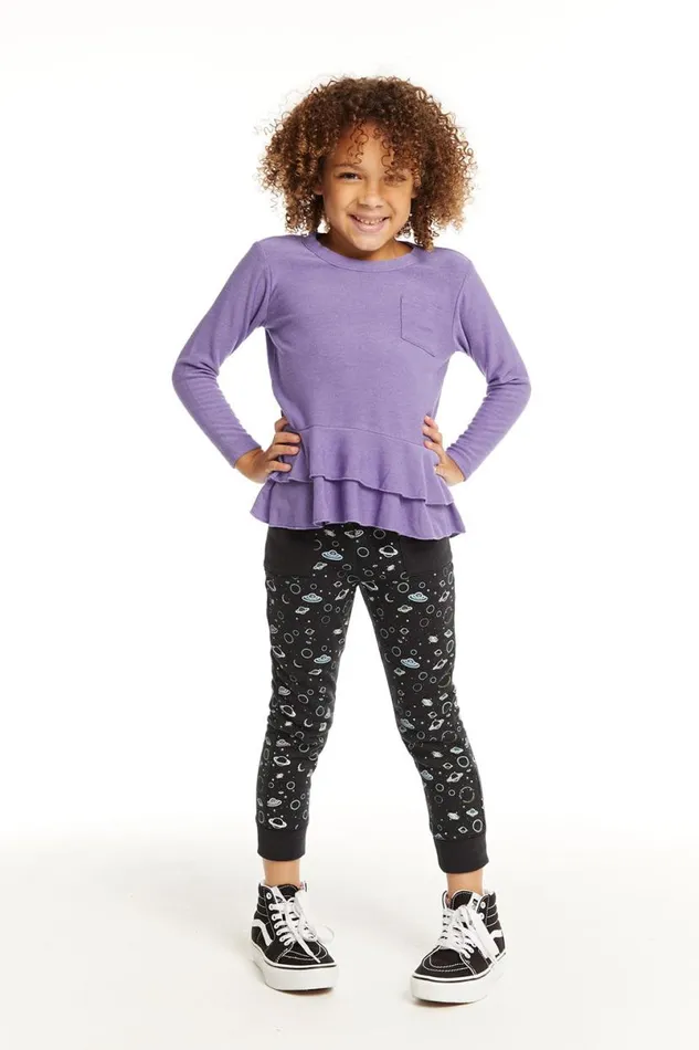Kids Girls Chaser Brand Veronica Purple Long Sleeve Tee