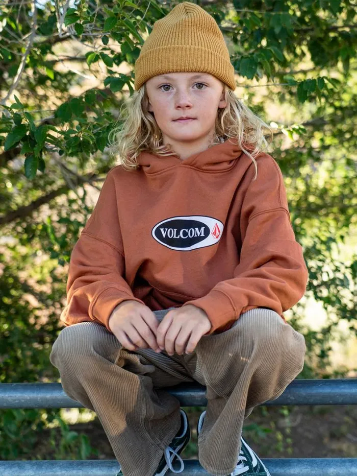Kids Hoodies and Sweatshirts Volcom Big Boys Watanite Hoodie 8211 Rust